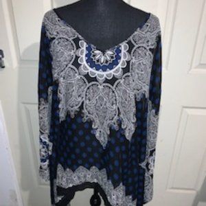 Cold shoulder poncho top